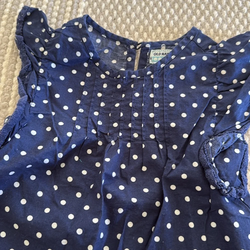 Old Navy Navy Polka Dot Kids Top